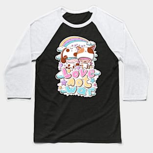 Cat and dog Love not war in kawaii style Baseball T-Shirt